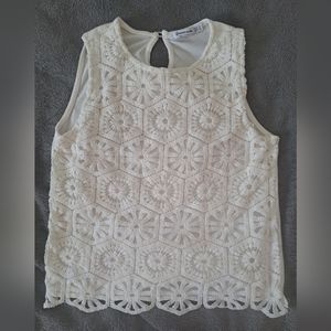 White crochet tank top